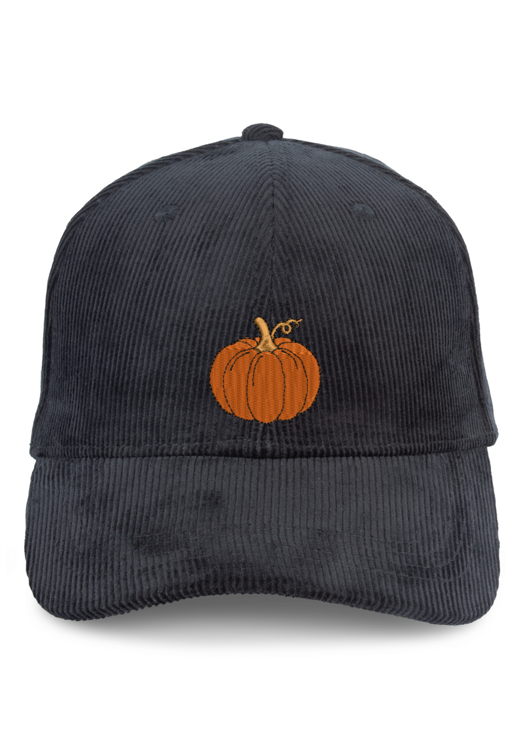 Samettilippis, kurpitsa, halloween, syksy, lippis, luontoaiheinen brodeeraus.