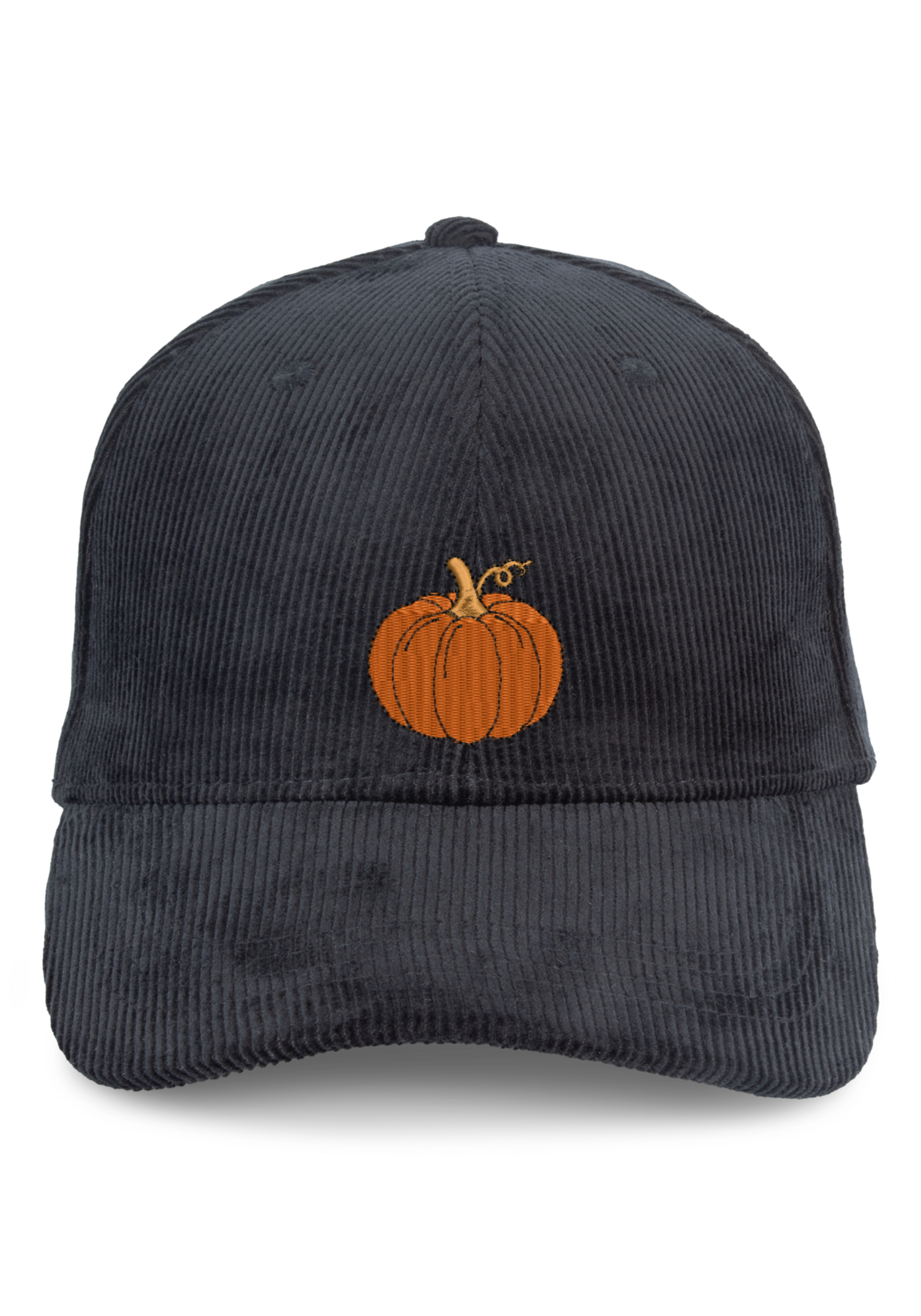 Samettilippis, kurpitsa, halloween, syksy, lippis, luontoaiheinen brodeeraus.